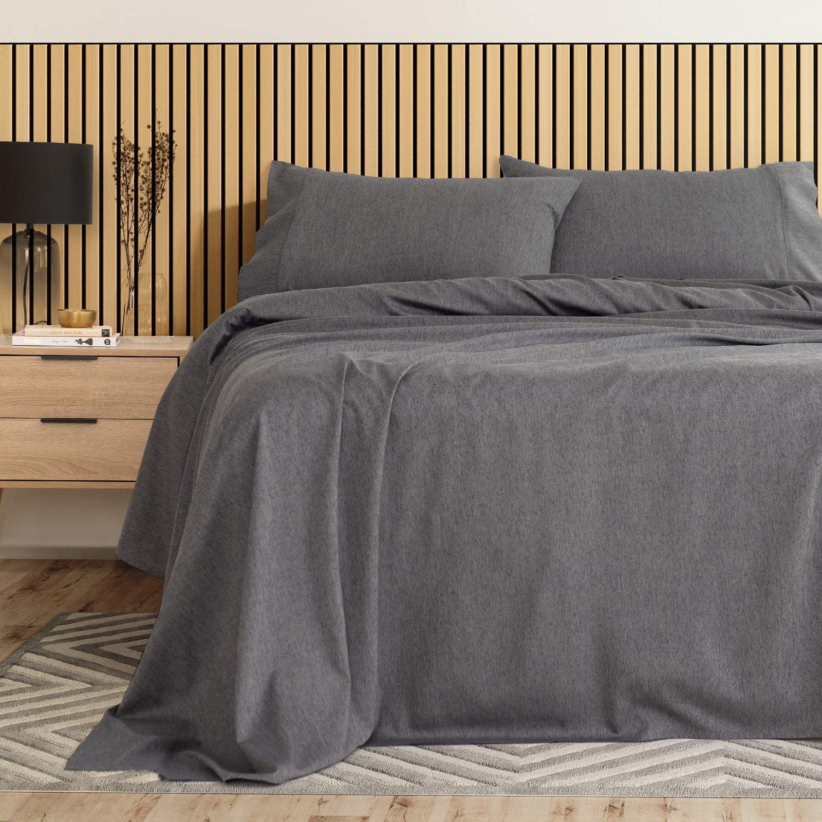 Royal Comfort 3000 Thread Count Bamboo Cooling Sheet Set - King - Charcoal V160-10003776