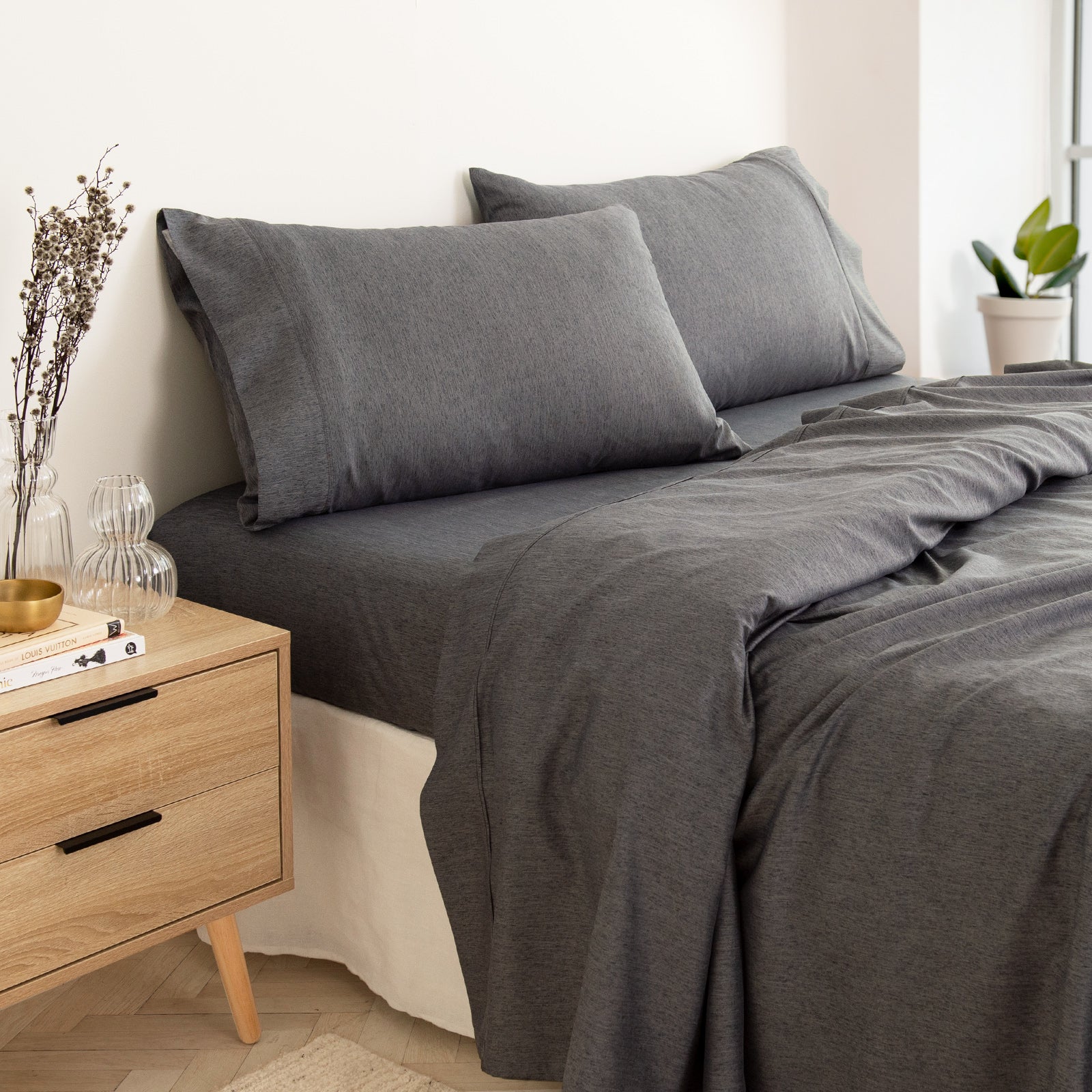 Royal Comfort 3000 Thread Count Bamboo Cooling Sheet Set - King - Charcoal V160-10003776