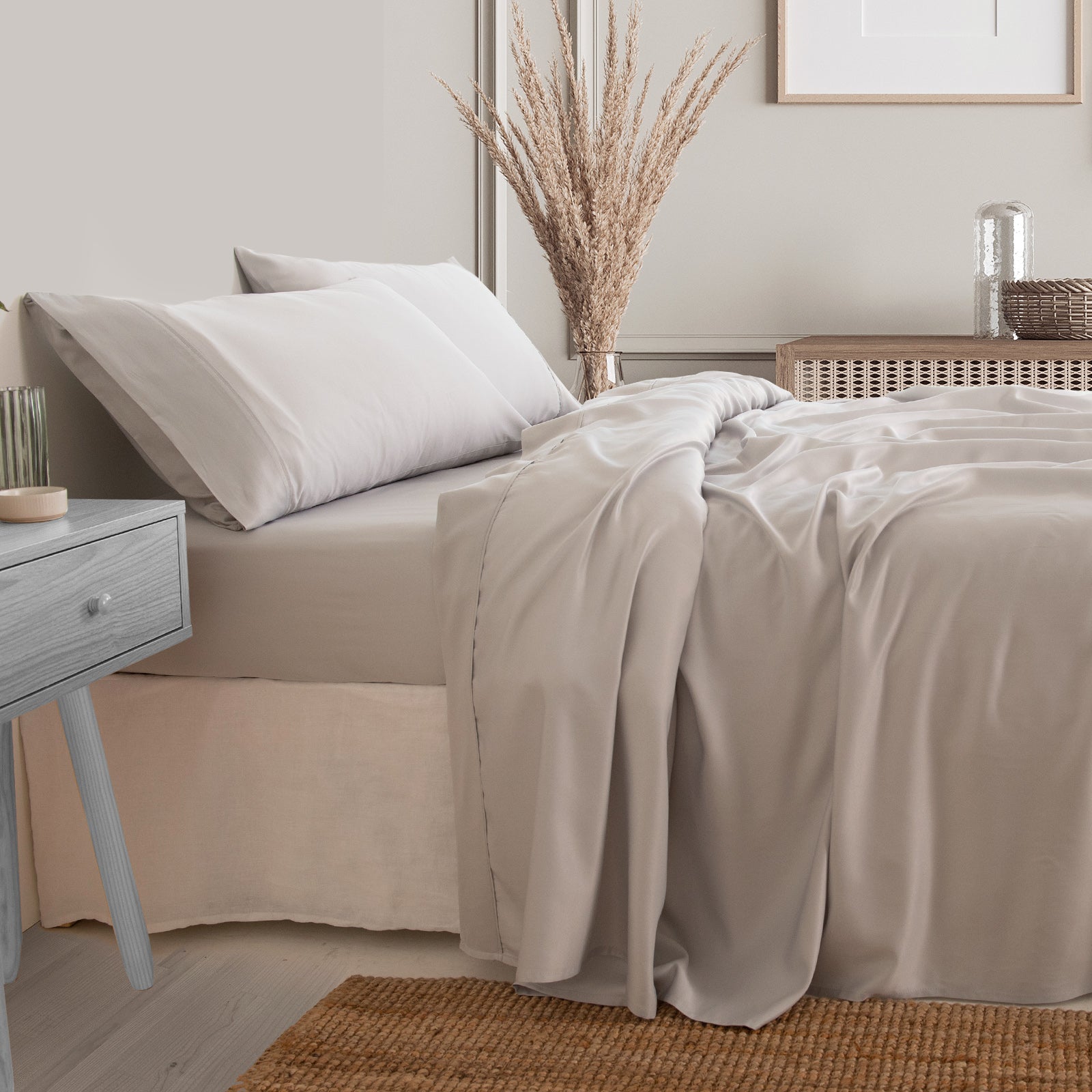 Royal Comfort 3000 Thread Count Bamboo Cooling Sheet Set - King - Mid Grey V160-10003777