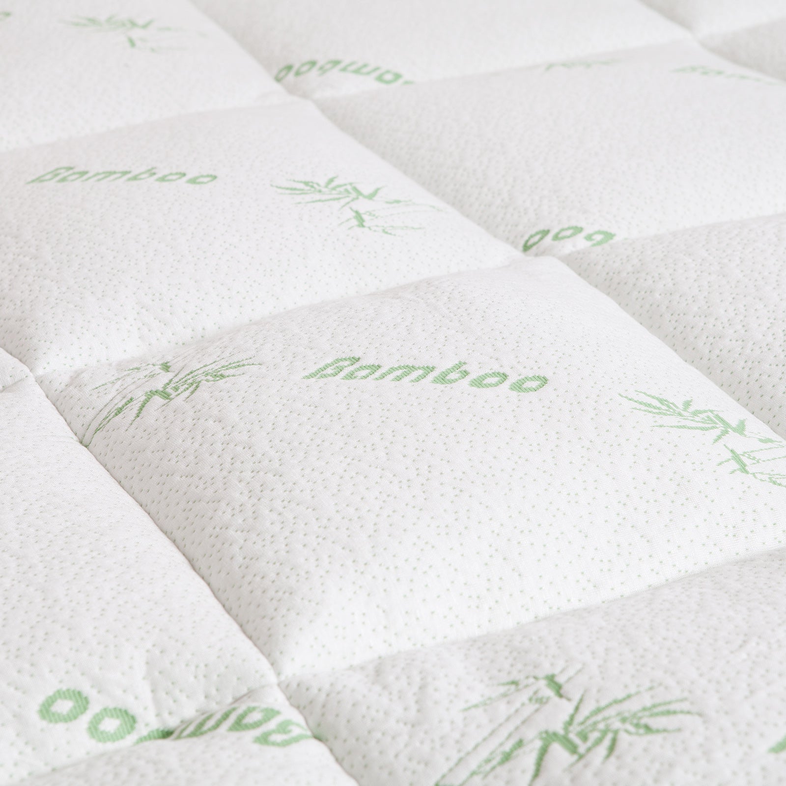 Royal Comfort 1000GSM Luxury Bamboo Covered Mattress Topper Ball Fibre Gusset - Single - White V160-10003778