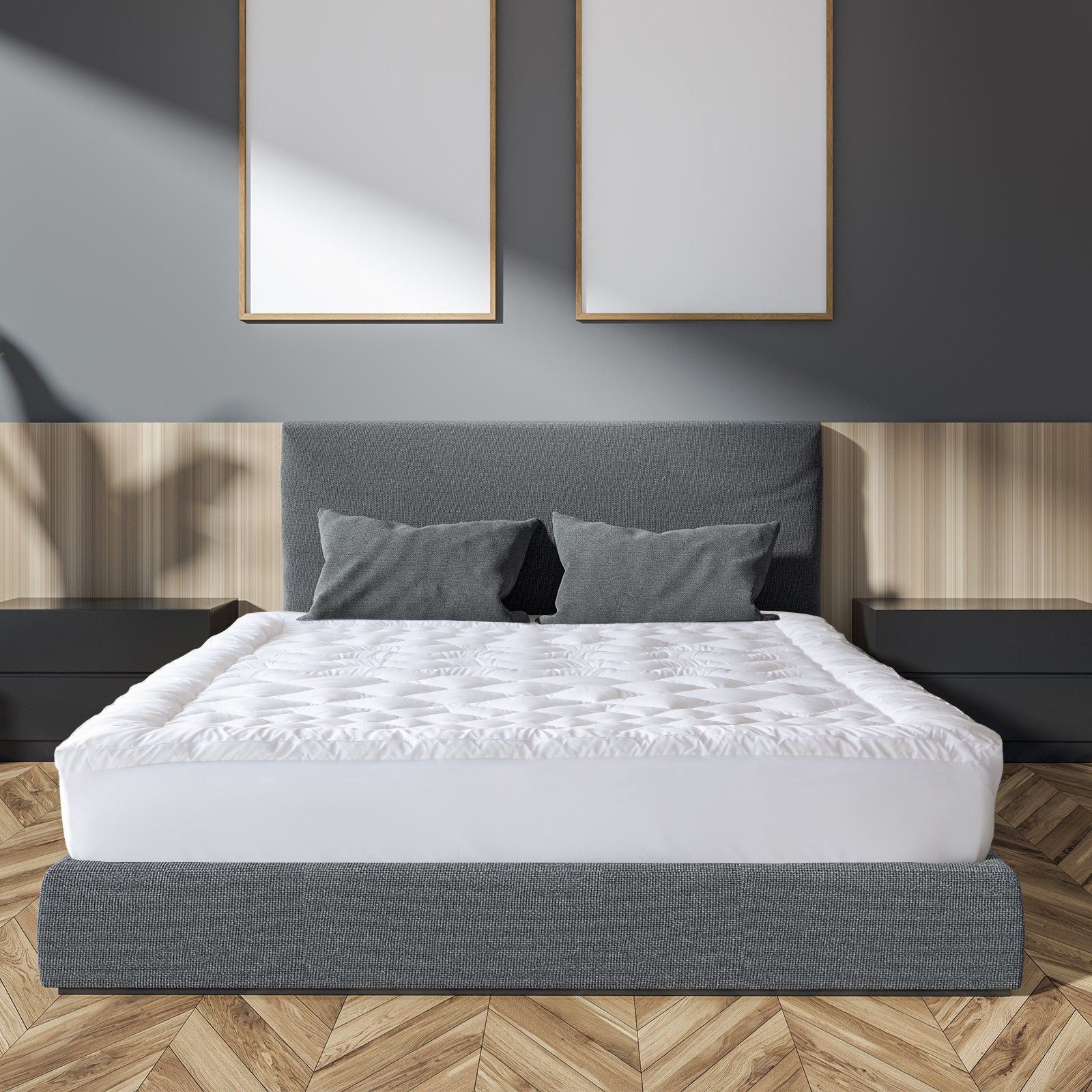 Royal Comfort 1200GSM Deluxe 7-Zone Mattress Topper Luxury Gusset Breathable - Single - White V160-10003782