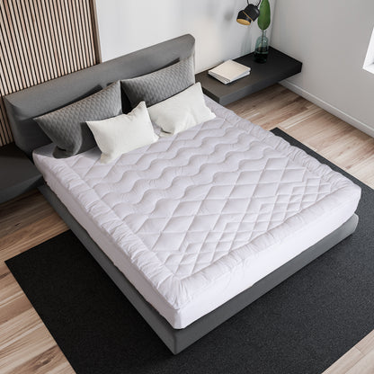 Royal Comfort 1200GSM Deluxe 7-Zone Mattress Topper Luxury Gusset Breathable - Single - White V160-10003782