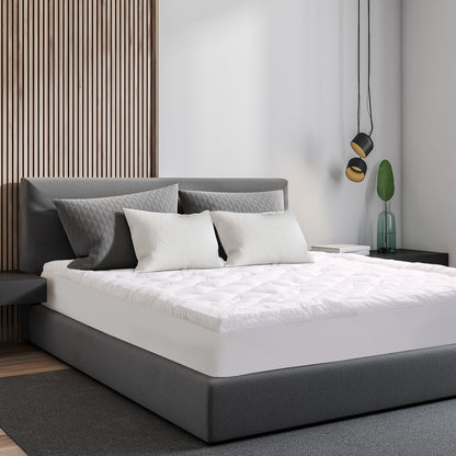 Royal Comfort 1200GSM Deluxe 7-Zone Mattress Topper Luxury Gusset Breathable - Queen - White V160-10003784
