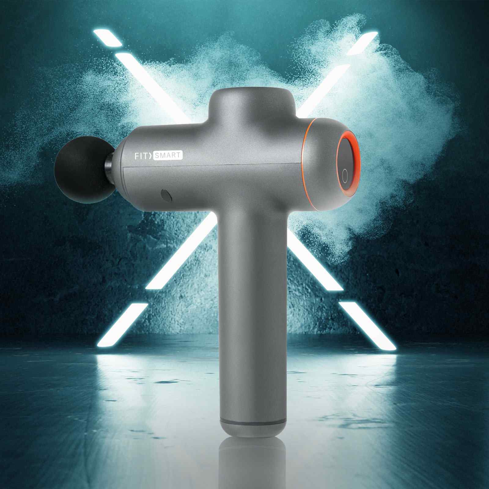 FitSmart LED Touch Screen POWER-X Vibration Therapy Device Massage Gun Grey V160-10003788