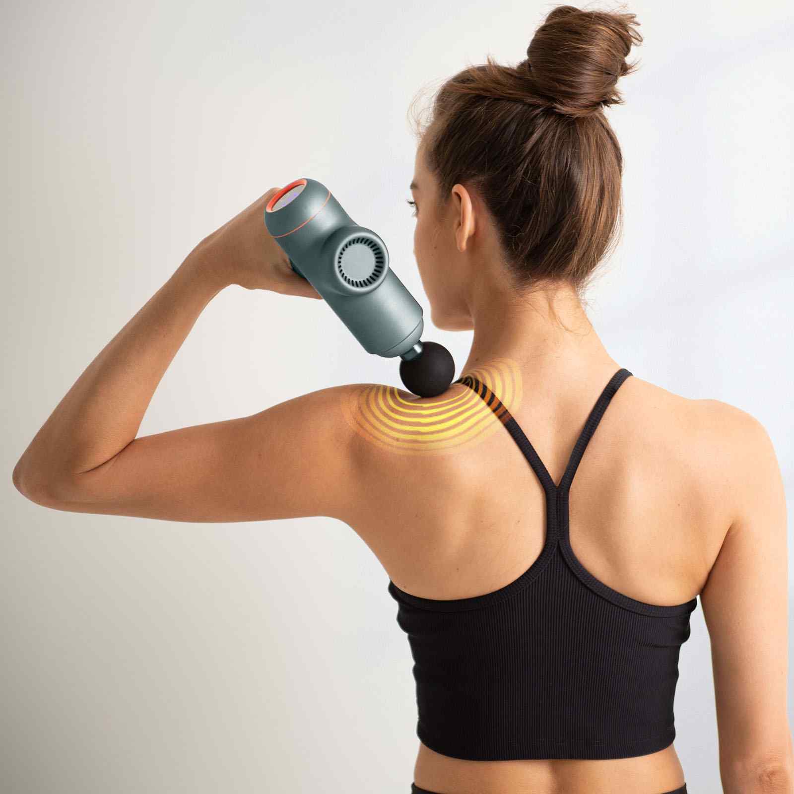 FitSmart LED Touch Screen POWER-X Vibration Therapy Device Massage Gun Grey V160-10003788