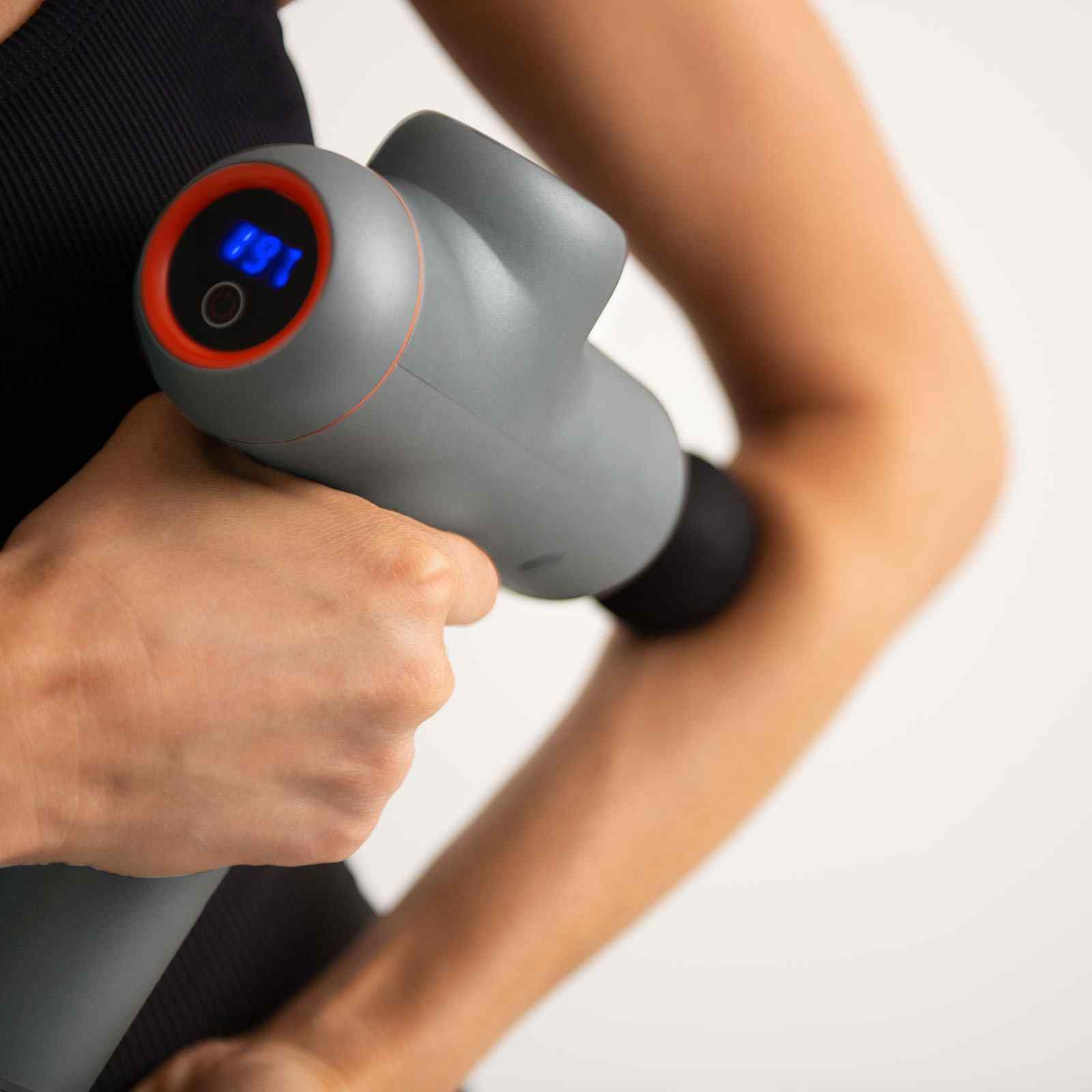 FitSmart LED Touch Screen POWER-X Vibration Therapy Device Massage Gun Grey V160-10003788