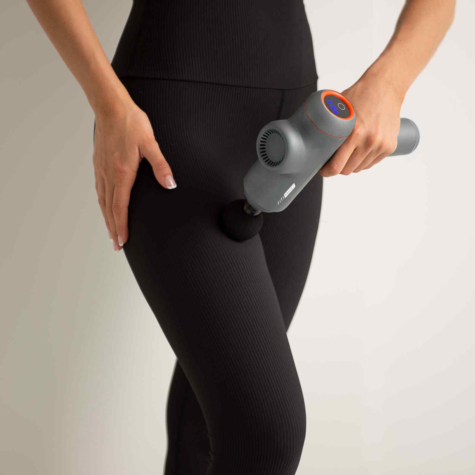 FitSmart LED Touch Screen POWER-X Vibration Therapy Device Massage Gun Grey V160-10003788