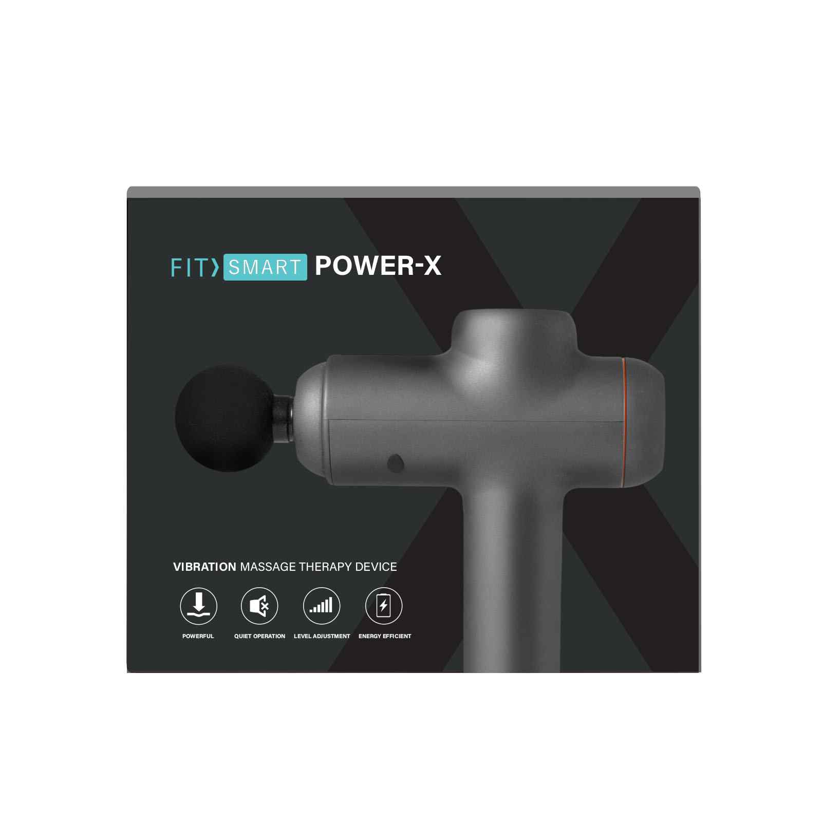 FitSmart LED Touch Screen POWER-X Vibration Therapy Device Massage Gun Grey V160-10003788
