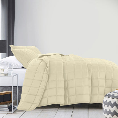 Royal Comfort Coverlet Set Bedspread Soft Touch Easy Care Breathable 3 Piece Set - Queen - Beige V160-10003818