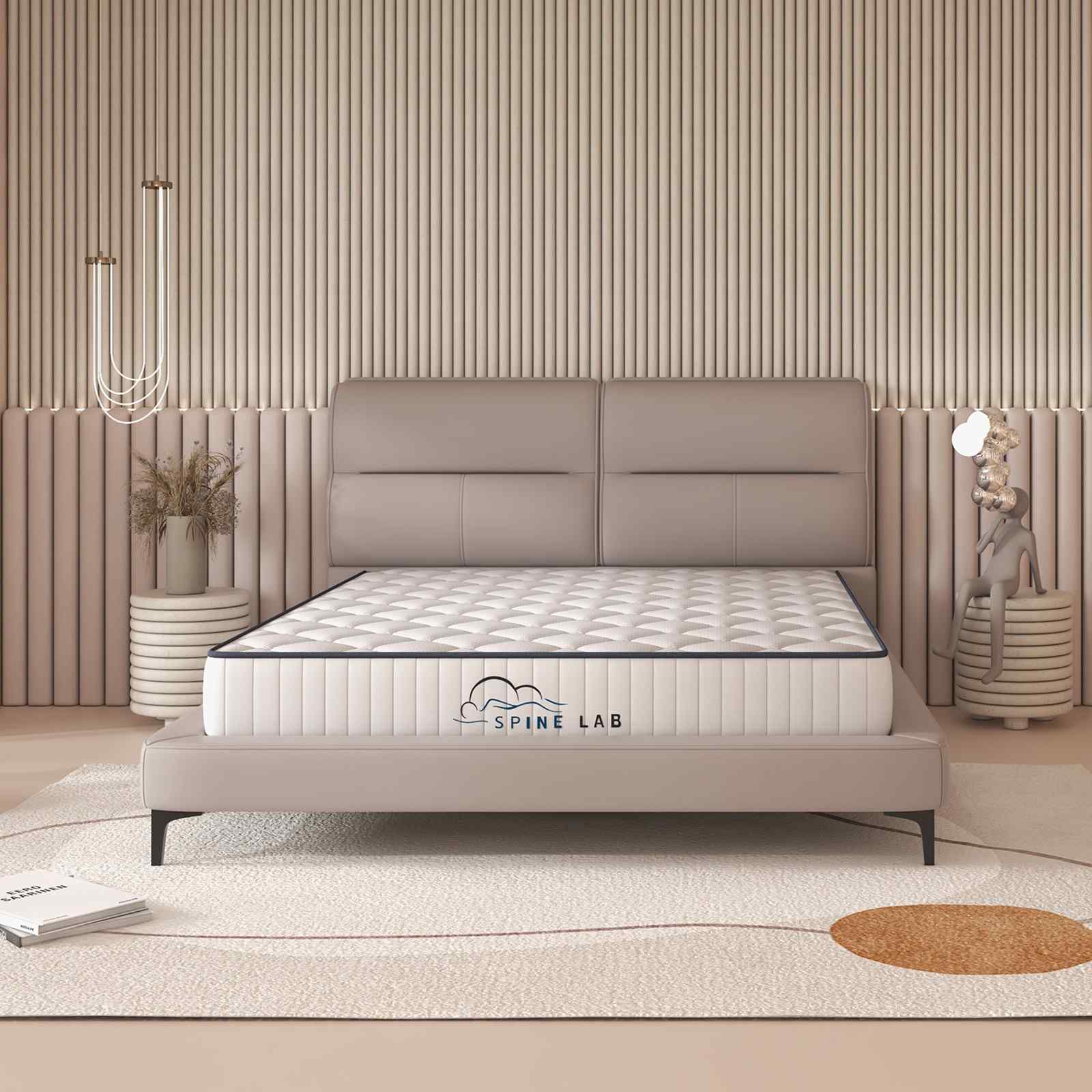 Spine-Lab Mattress 5 Zone 21cm Medium Firm Foam Bonnell Spring - King Single - White V160-10003846