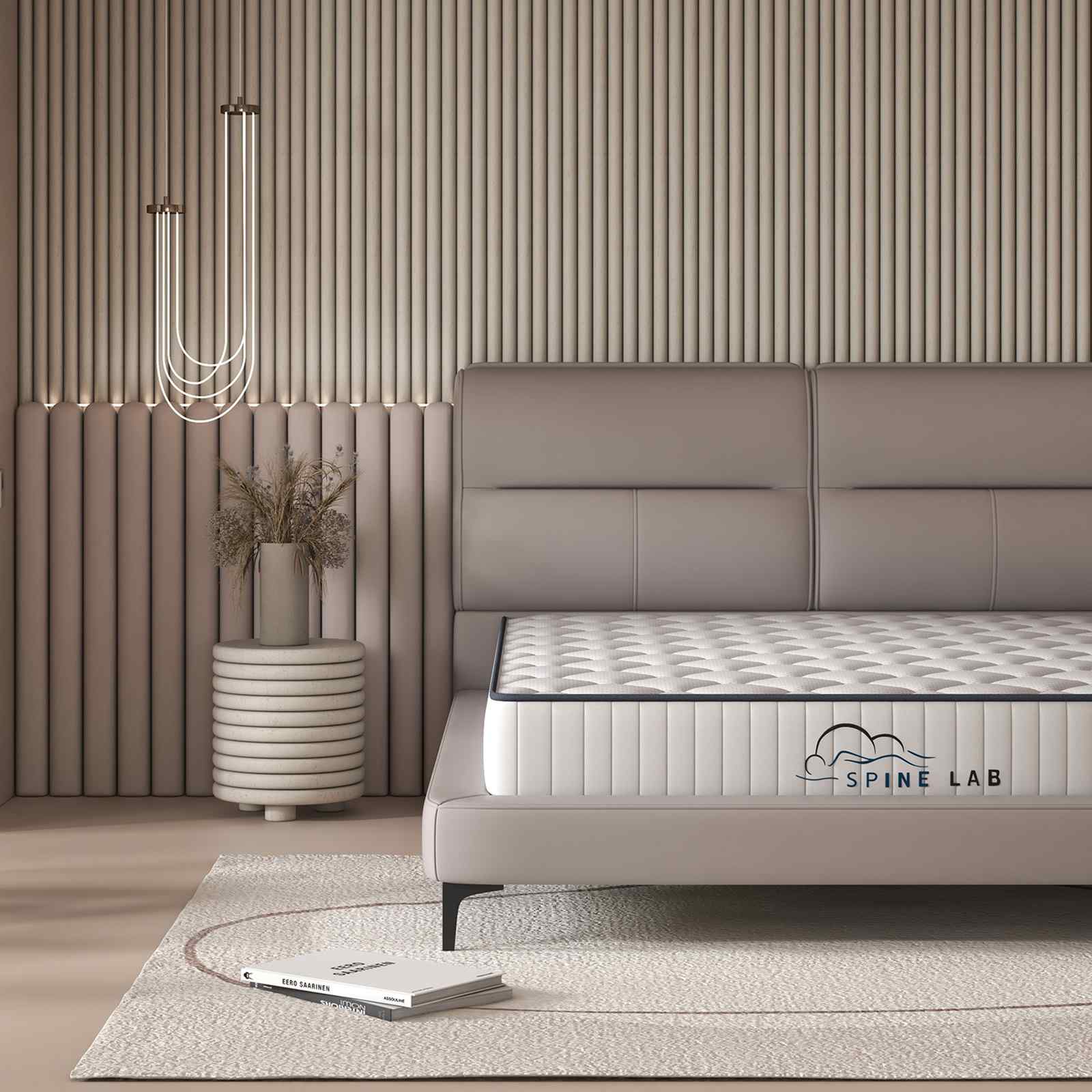 Spine-Lab Mattress 5 Zone 21cm Medium Firm Foam Bonnell Spring - King Single - White V160-10003846