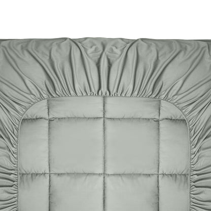 Royal Comfort Charcoal Bamboo Blend Topper 800GSM 45cm Skirt Luxury Bedding - Single - Charcoal V160-10003952