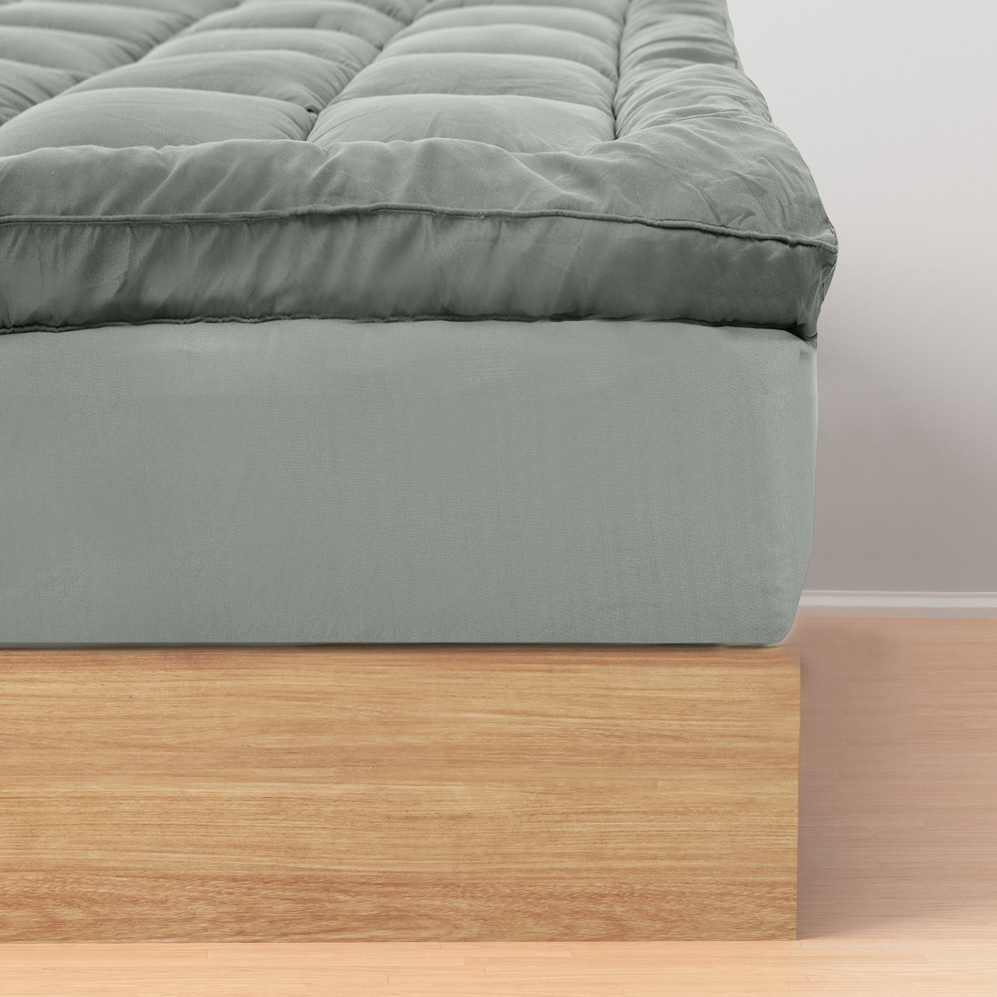 Royal Comfort Charcoal Bamboo Blend Topper 800GSM 45cm Skirt Luxury Bedding - Queen - Charcoal V160-10003954