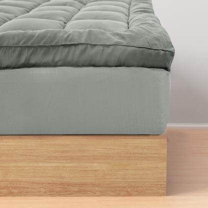 Royal Comfort Charcoal Bamboo Blend Topper 800GSM 45cm Skirt Luxury Bedding - Queen - Charcoal V160-10003954