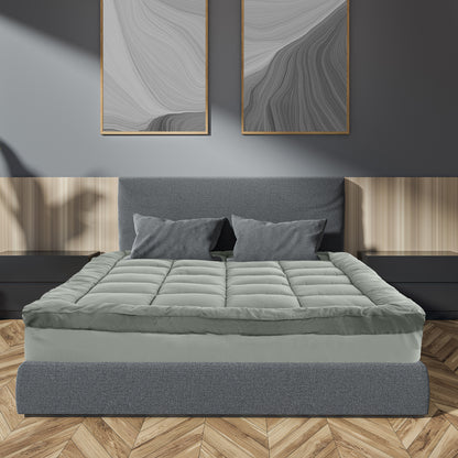 Royal Comfort Charcoal Bamboo Blend Topper 800GSM 45cm Skirt Luxury Bedding - Queen - Charcoal V160-10003954