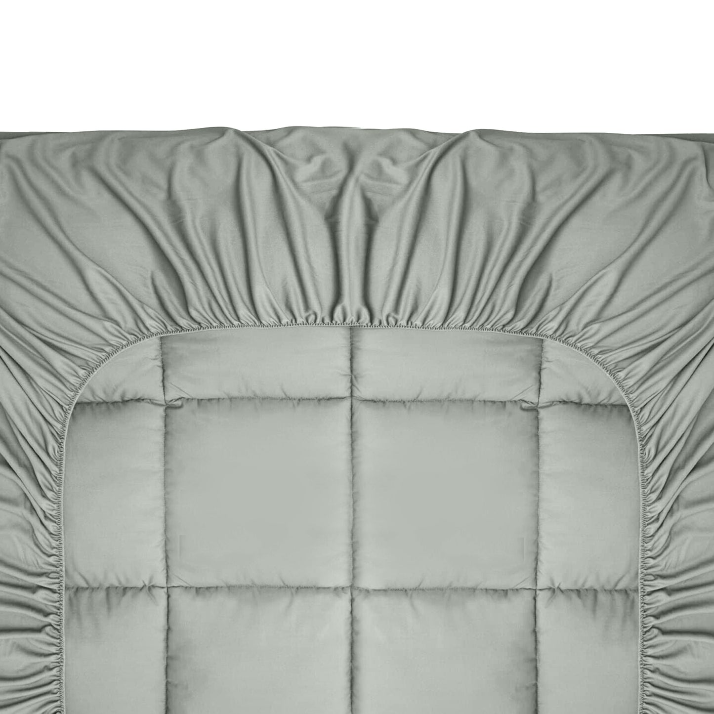 Royal Comfort Charcoal Bamboo Blend Topper 800GSM 45cm Skirt Luxury Bedding - King - Charcoal V160-10003955