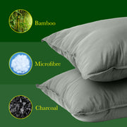 Royal Comfort Charcoal Bamboo Pillow Hotel Quality Luxury Twin Pack V160-10003957
