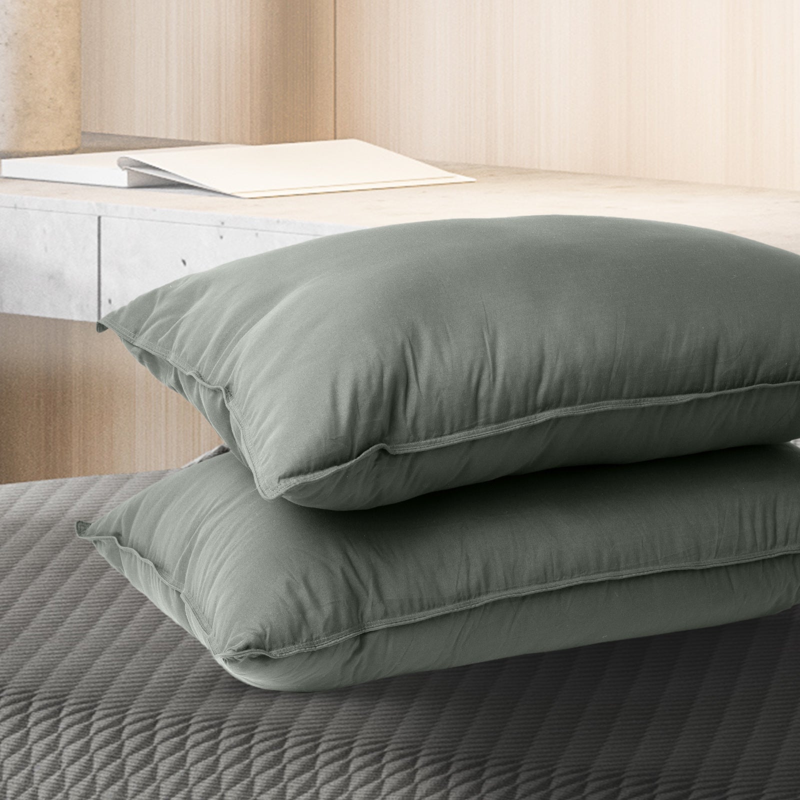 Royal Comfort Charcoal Bamboo Pillow Hotel Quality Luxury Twin Pack V160-10003957