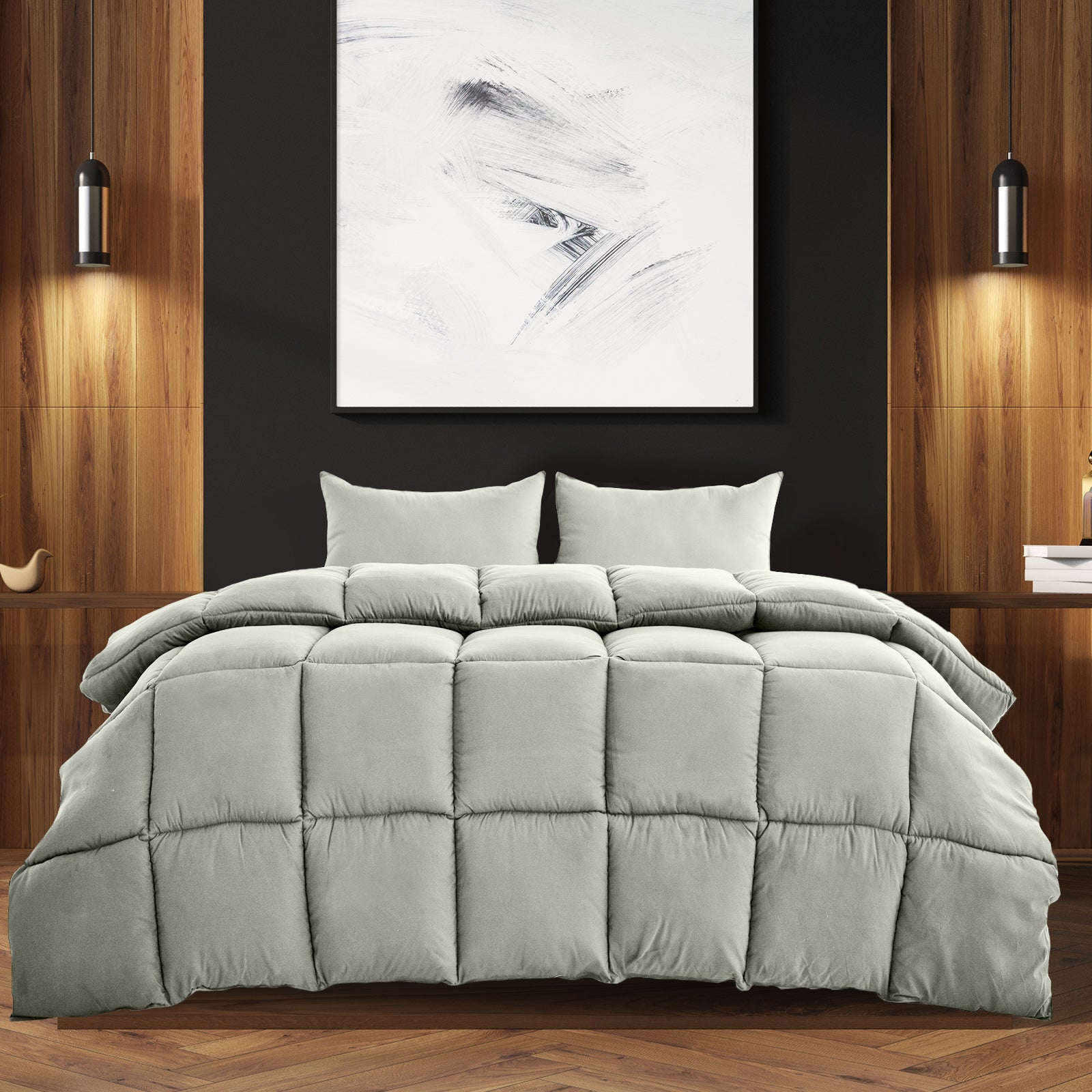 Royal Comfort 350GSM Charcoal Bamboo Quilt Luxury Bedding Duvet All Seasons - Single - Charcoal V160-10003962