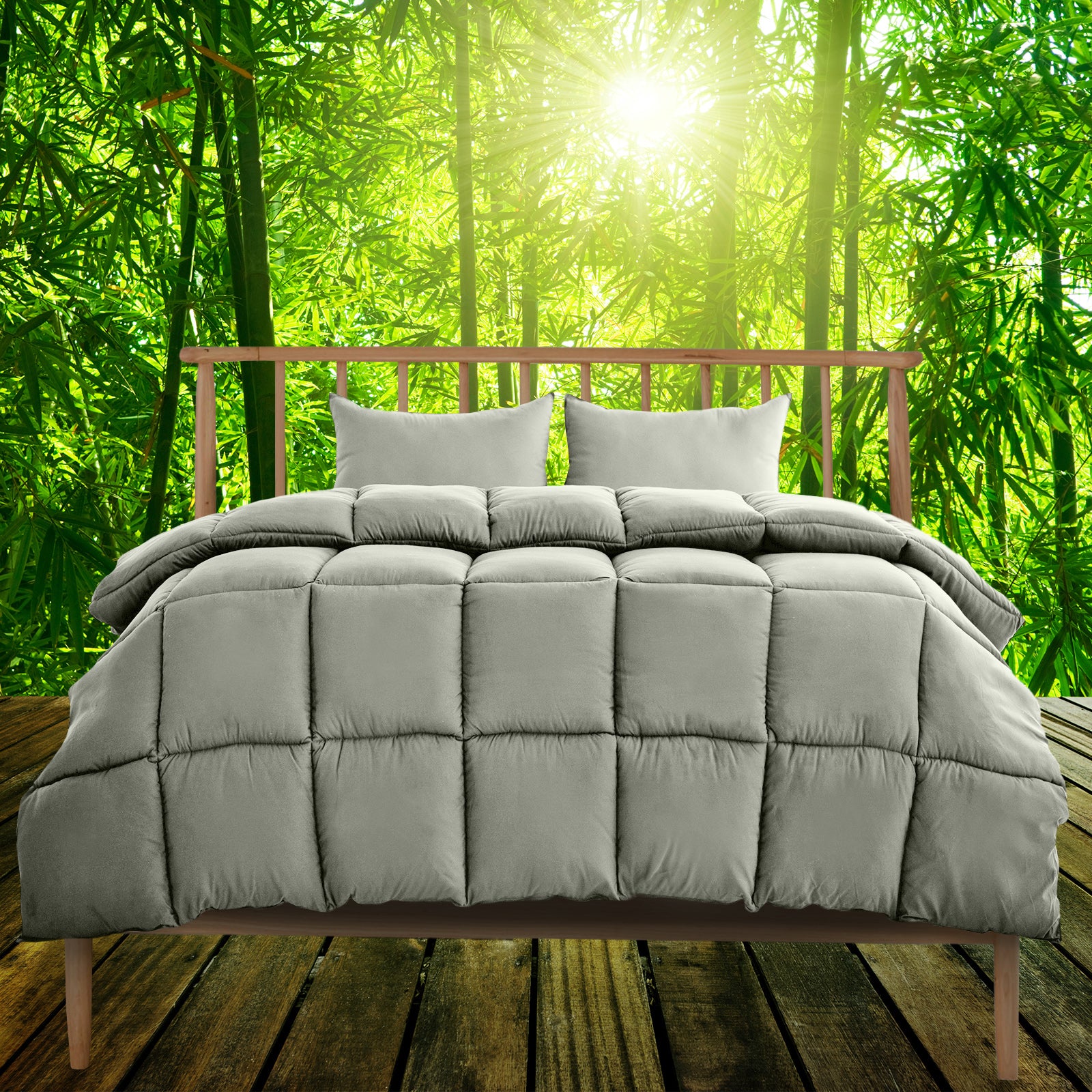 Royal Comfort 350GSM Charcoal Bamboo Quilt Luxury Bedding Duvet All Seasons - Single - Charcoal V160-10003962