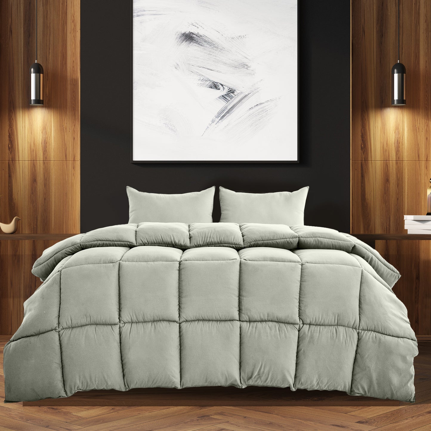 Royal Comfort 350GSM Charcoal Bamboo Quilt Luxury Bedding Duvet All Seasons - Double - Charcoal V160-10003963