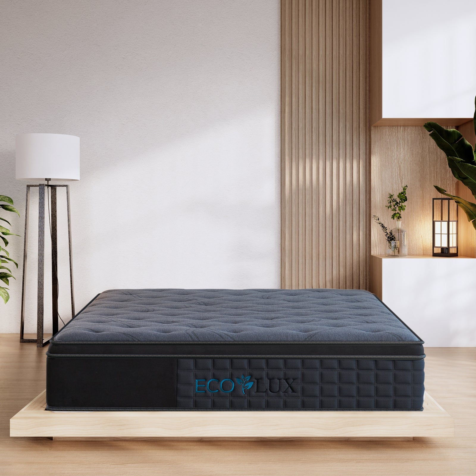 Eco Lux Euro Top 7 -Zone Pocket Spring Mattress Plush Edge Support Medium Firm - King Single V160-10004027