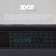 Eco Lux Euro Top 7 -Zone Pocket Spring Mattress Plush Edge Support Medium Firm - King Single V160-10004027