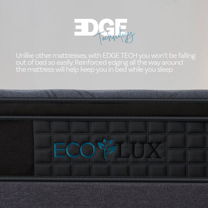 Eco Lux Euro Top 7 -Zone Pocket Spring Mattress Plush Edge Support Medium Firm - King Single V160-10004027
