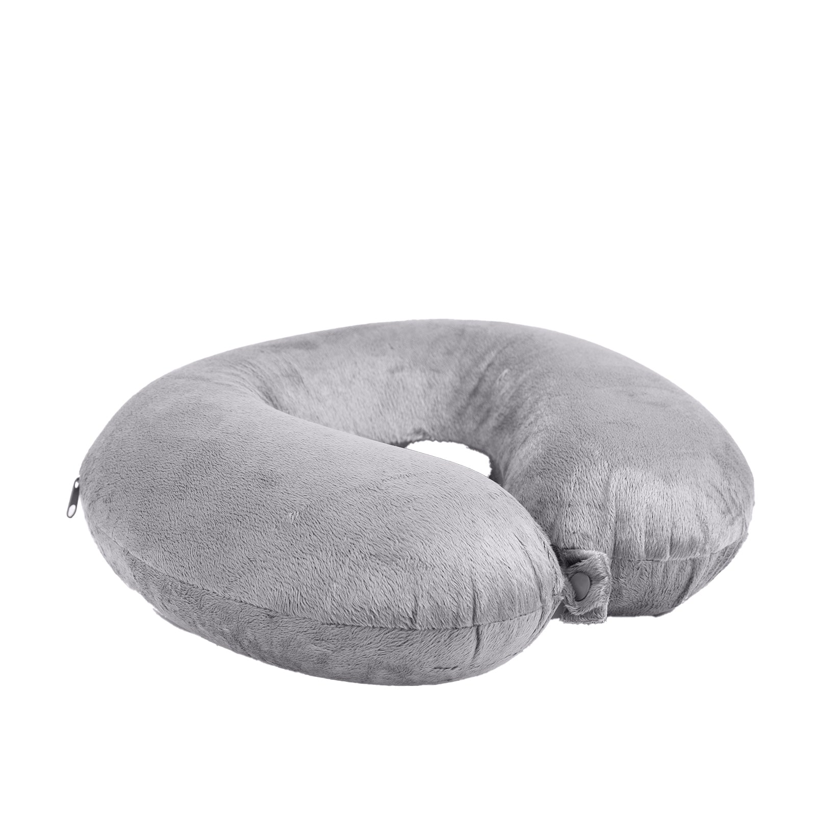 Milano Decor Memory Foam Travel Neck Pillow With Clip Cushion Support Soft Grey V160-10004245