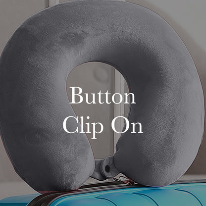Milano Decor Memory Foam Travel Neck Pillow With Clip Cushion Support Soft Grey V160-10004245