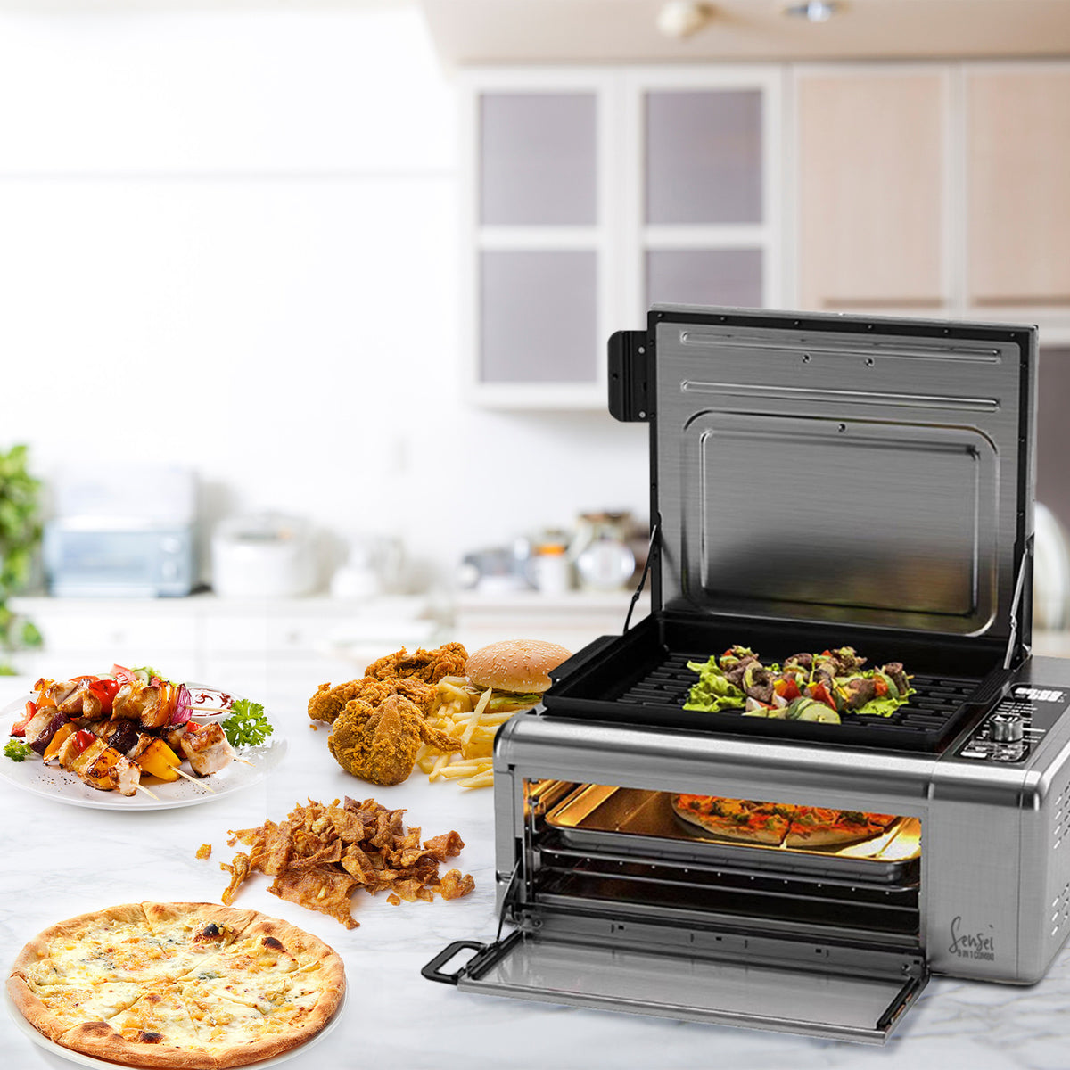 Kitchen Couture 9-In-1 Sensei XL Flip Air Fryer Oven Grill Stainless Steel V160-10004268