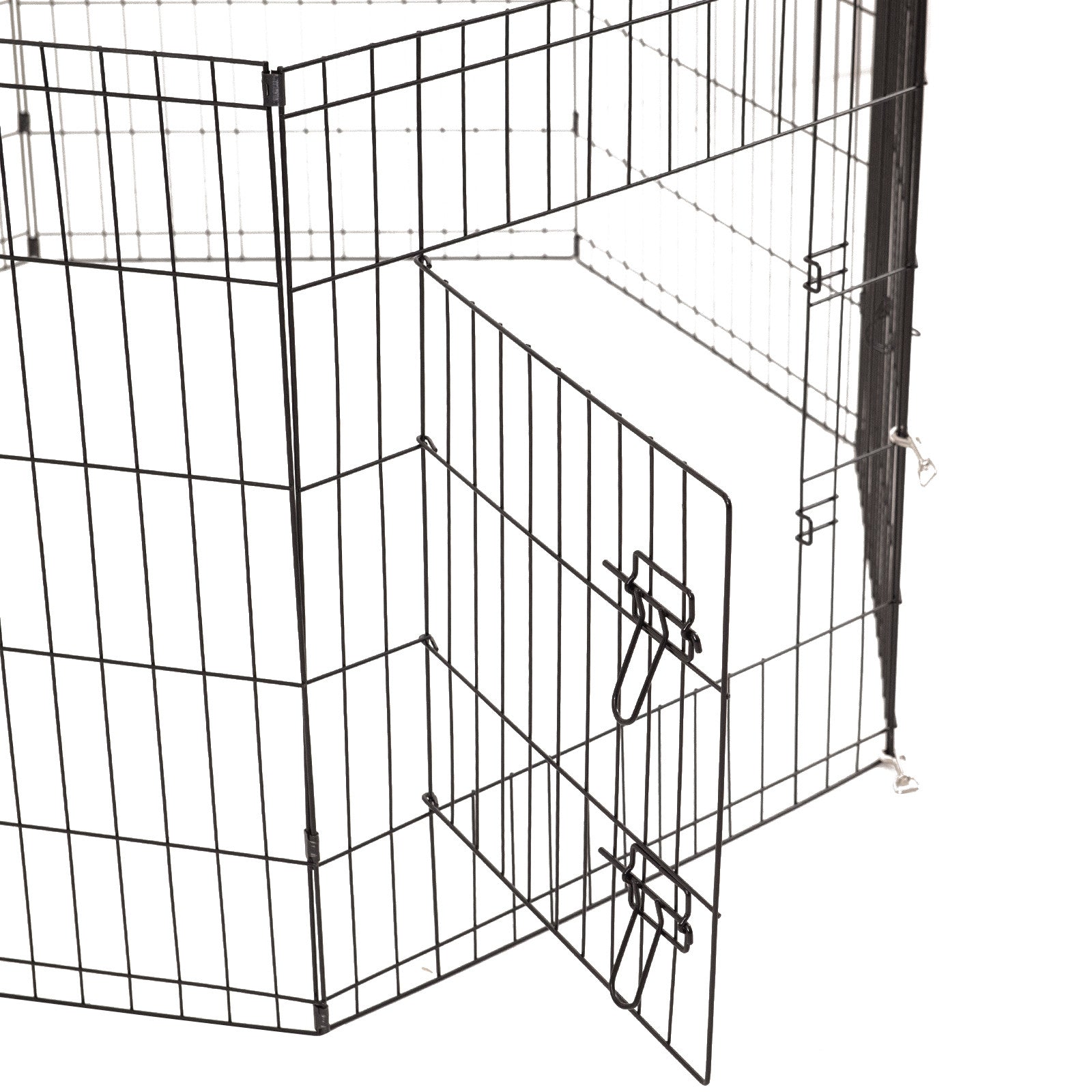 4Paws 8 Panel Playpen Puppy Exercise Fence Cage Enclosure Pets Black All Sizes - 24" - Black V160-10004321