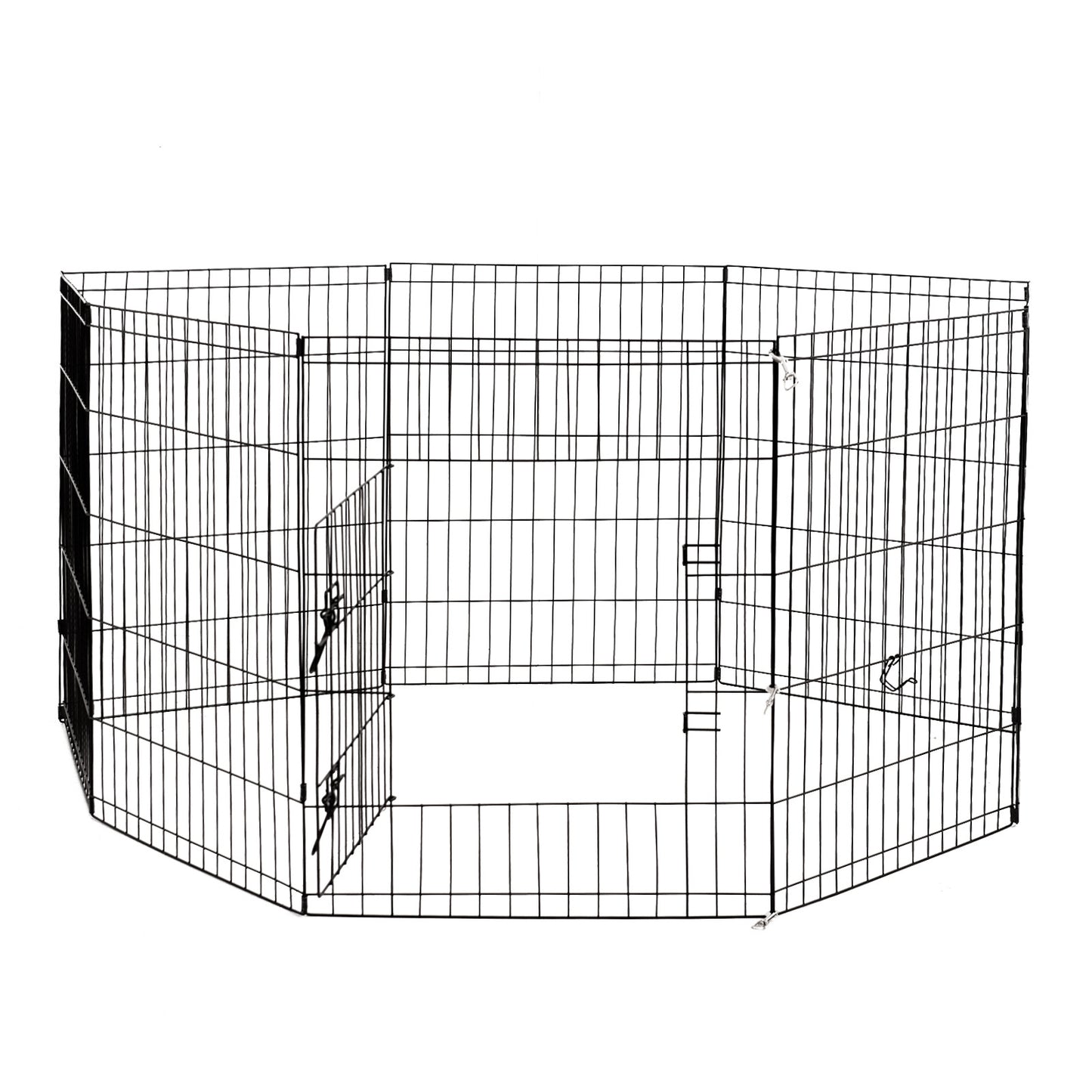 4Paws 8 Panel Playpen Puppy Exercise Fence Cage Enclosure Pets Black All Sizes - 30" - Black V160-10004322