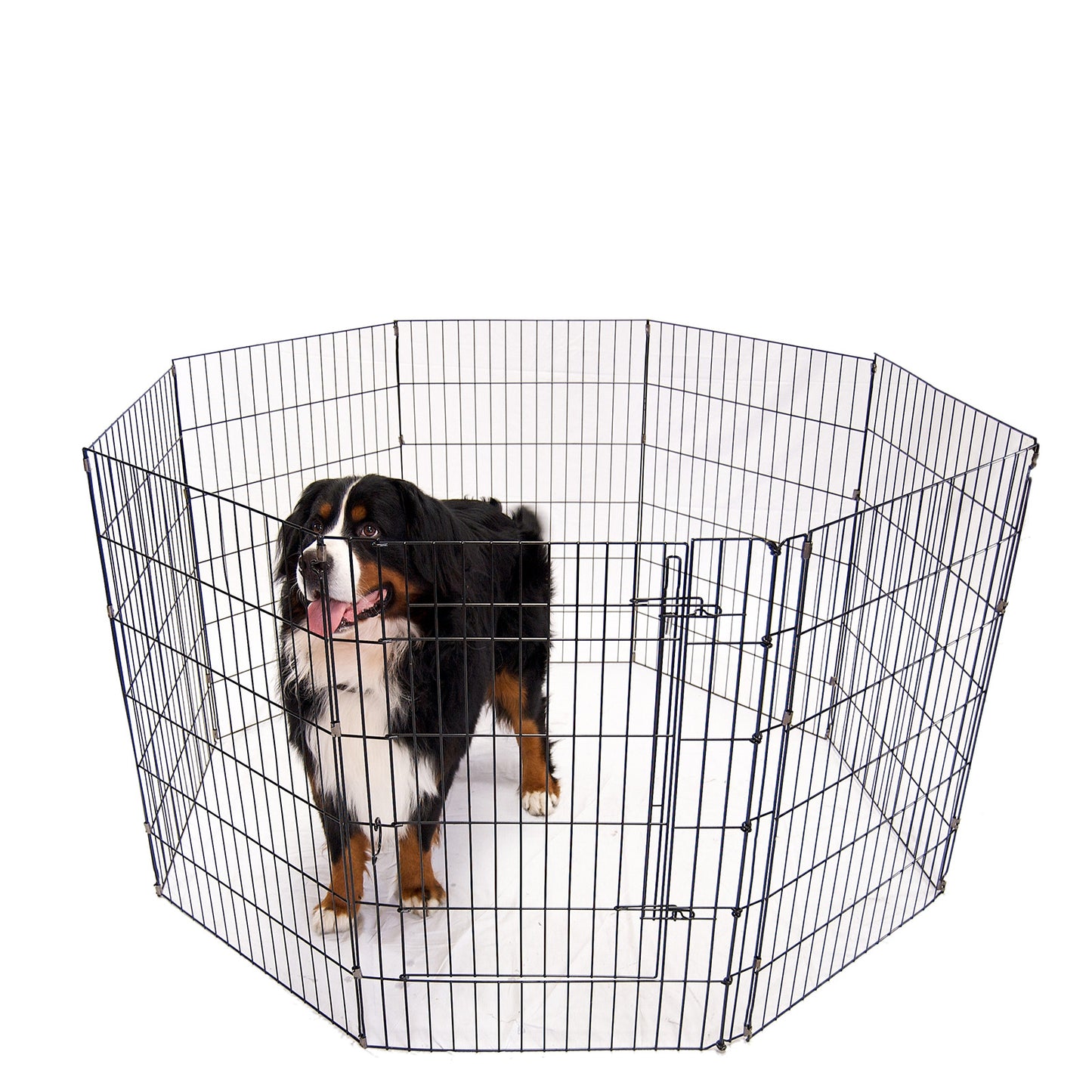 4Paws 8 Panel Playpen Puppy Exercise Fence Cage Enclosure Pets Black All Sizes - 30" - Black V160-10004322