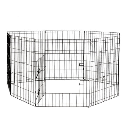4Paws 8 Panel Playpen Puppy Exercise Fence Cage Enclosure Pets Black All Sizes - 36" - Black V160-10004323