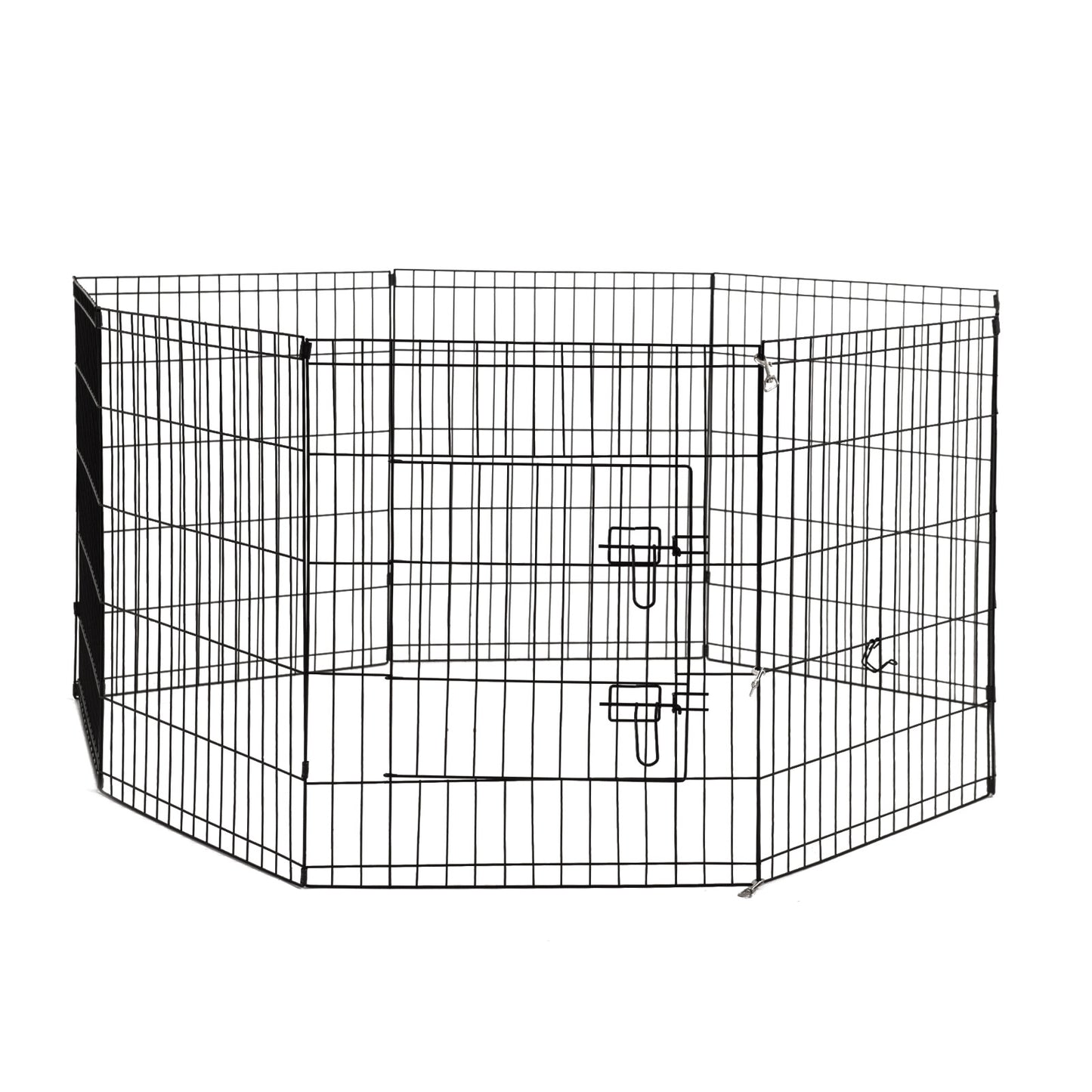 4Paws 8 Panel Playpen Puppy Exercise Fence Cage Enclosure Pets Black All Sizes - 36" - Black V160-10004323