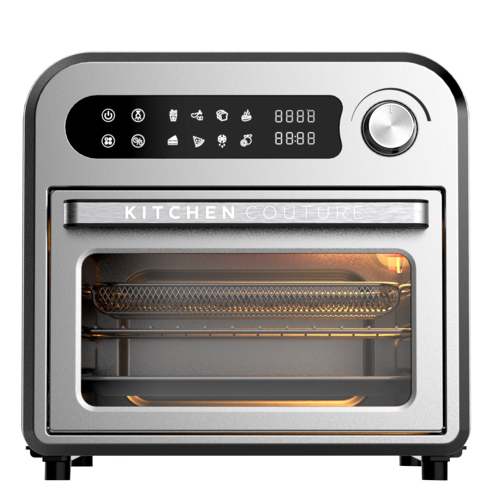 Kitchen Couture 10 Litre Compact Air Fryer Oven Oil Free Cooking Silver V160-10004330