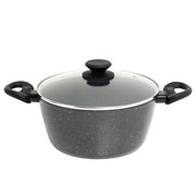Stone Chef Forged Casserole With Lid Cookware Kitchen Black 24cm V160-10004354