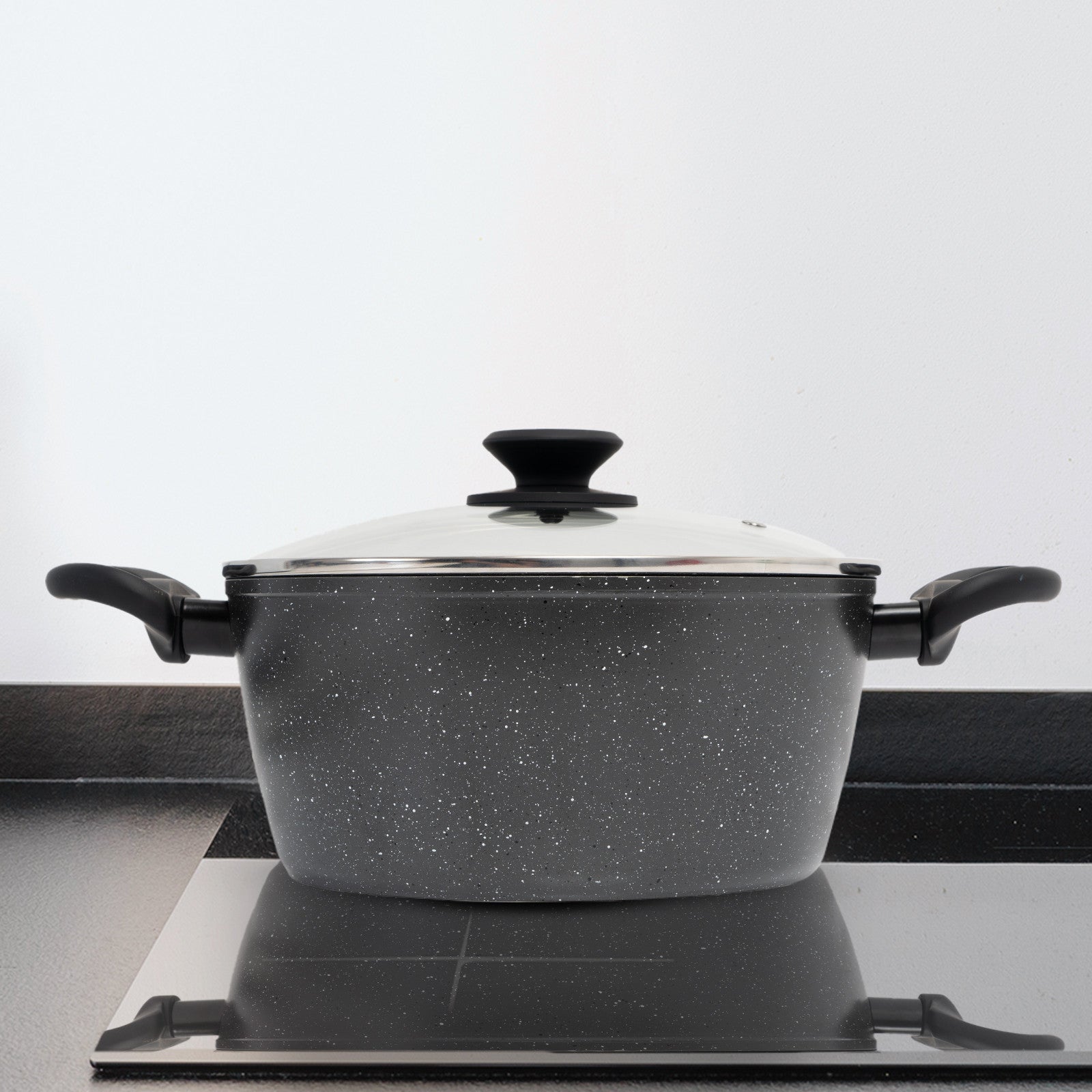 Stone Chef Forged Casserole With Lid Cookware Kitchen Black 24cm V160-10004354