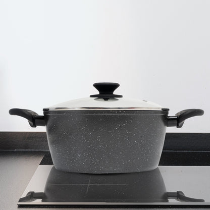 Stone Chef Forged Casserole With Lid Cookware Kitchen Black 24cm V160-10004354