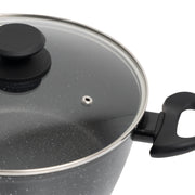 Stone Chef Forged Casserole With Lid Cookware Kitchen Black 24cm V160-10004354
