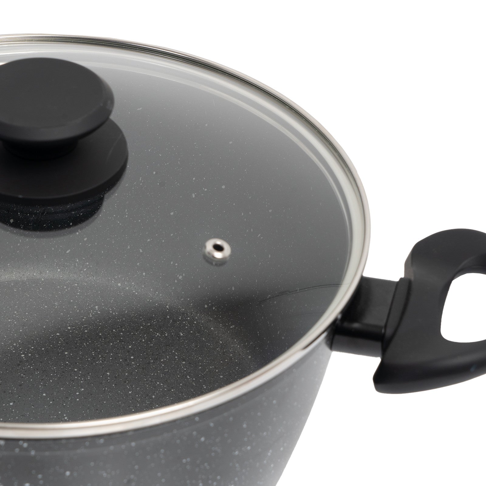 Stone Chef Forged Casserole With Lid Cookware Kitchen Black 24cm V160-10004354