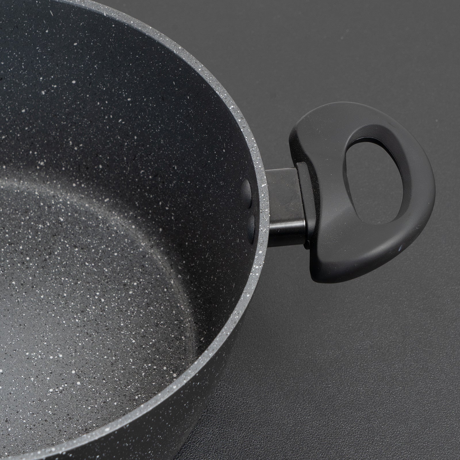 Stone Chef Forged Casserole With Lid Cookware Kitchen Black 24cm V160-10004354