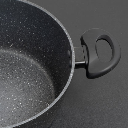 Stone Chef Forged Casserole With Lid Cookware Kitchen Black 24cm V160-10004354
