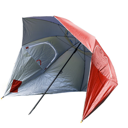 Havana Outdoors Beach Umbrella 2.4M Outdoor Garden Beach Portable Shade Shelter - Red V160-10004415