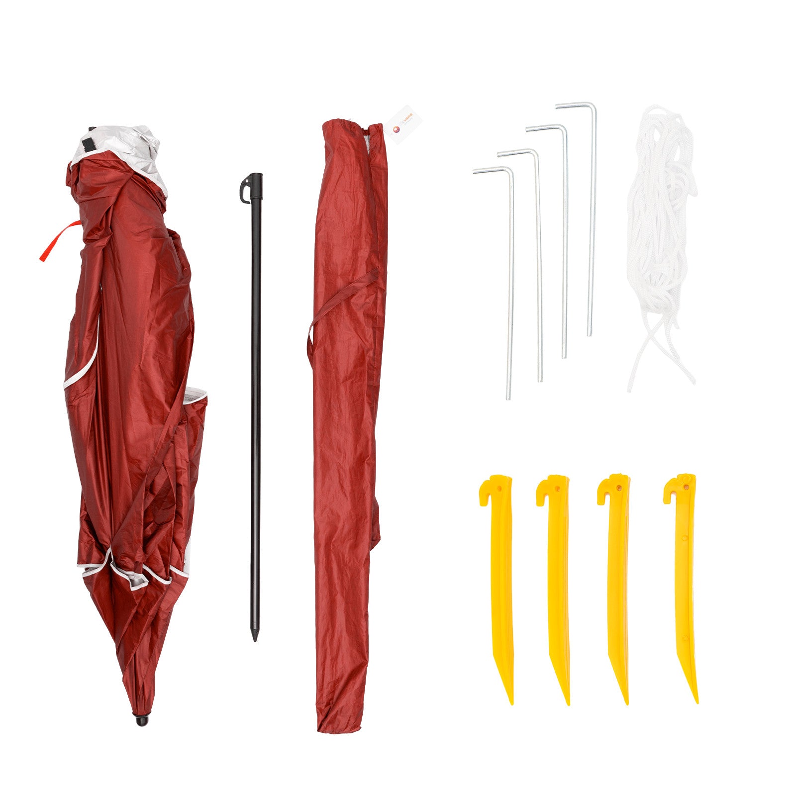 Havana Outdoors Beach Umbrella 2.4M Outdoor Garden Beach Portable Shade Shelter - Red V160-10004415