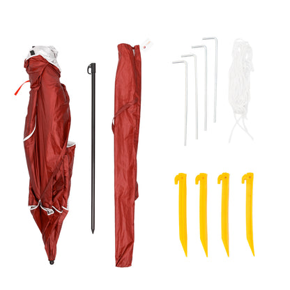 Havana Outdoors Beach Umbrella 2.4M Outdoor Garden Beach Portable Shade Shelter - Red V160-10004415