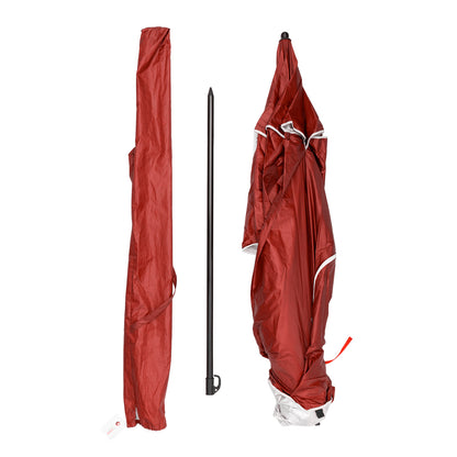 Havana Outdoors Beach Umbrella 2.4M Outdoor Garden Beach Portable Shade Shelter - Red V160-10004415