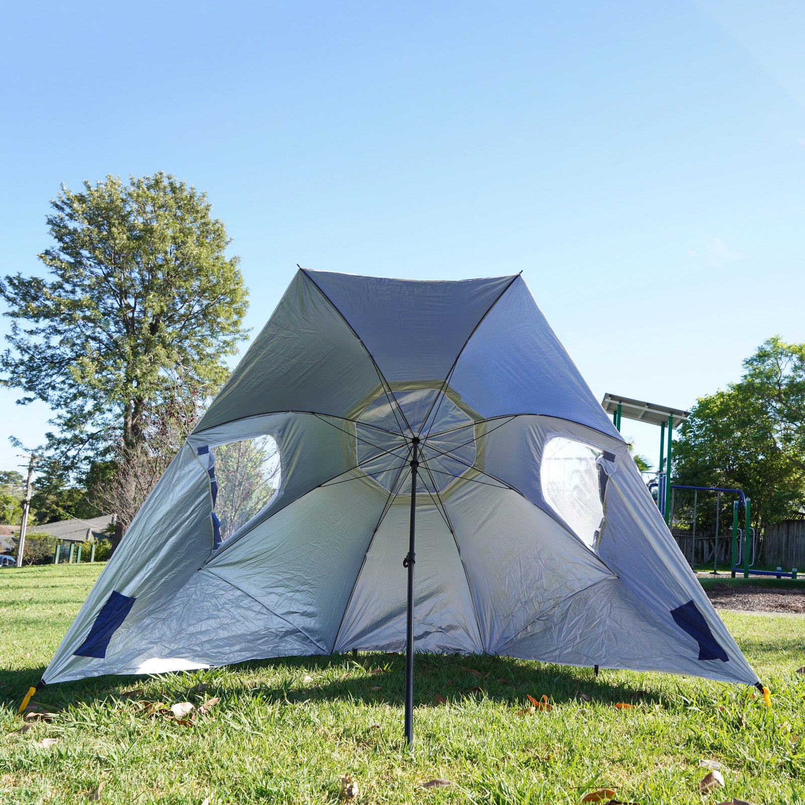Havana Outdoors Beach Umbrella 2.4M Outdoor Garden Beach Portable Shade Shelter - Blue V160-10004416