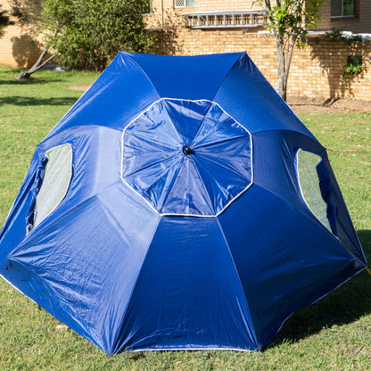 Havana Outdoors Beach Umbrella 2.4M Outdoor Garden Beach Portable Shade Shelter - Blue V160-10004416